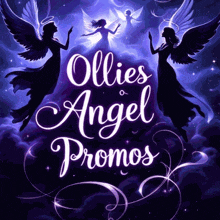 a poster for ollie 's angel promos with angels in the background