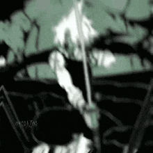 a black and white drawing of a person holding a sword in their hand .