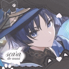a picture of a boy with the words scara de nuni below him