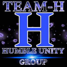 a logo for team-h humble unity group with blue letters