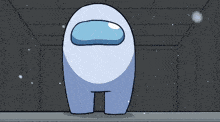 a cartoon of a white among us character with the words it 's on the bottom