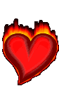 Heart Burning Heart Sticker - Heart Burning Heart Flaming Stickers