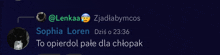 a screenshot of a conversation between sophia loren and lenka