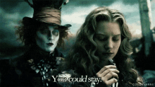 alice through the looking glass mad hatter johnny depp alice you could stay