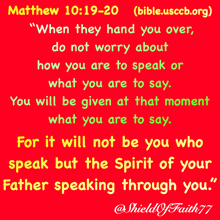 a red poster with a quote from matthew