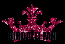 a picture of a pink crown with the name birdalifan written underneath it