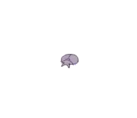 a cartoon drawing of a purple worm on a white background .