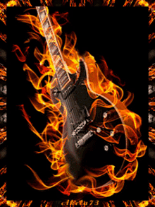 Fiery Guitar Flames GIF