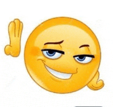 a smiley face is giving a thumbs up and making a funny face .