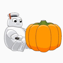 carving pumpkin puft ghostbusters halloween decorating