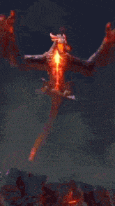 a skeleton with flames coming out of it 's mouth