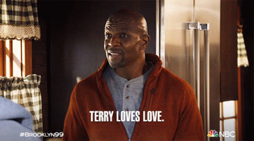 Terry Loves Love Terry Jeffords GIF - Terry Loves Love Terry Jeffords Brooklyn Nine Nine GIFs