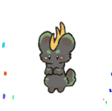 a drawing of a mouse with a crown on its head is surrounded by confetti