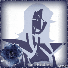 a silhouette of a person with the name rouxis is callie 's on it