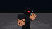 a cartoon character with yellow hair and glasses is standing in front of a person holding a gun