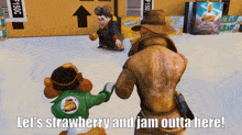 Foodfight Let'S Strawberry And Jam Outta Here GIF - Foodfight Let'S Strawberry And Jam Outta Here Dex Dogtective GIFs
