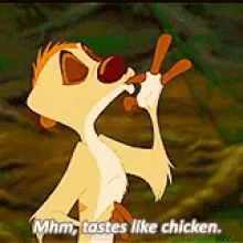 Timon Tastes Like Chicken GIF - Timon Tastes Like Chicken Lion King GIFs