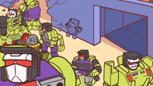a cartoon drawing of a group of transformers