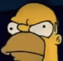 a close up of homer simpson 's face with a big mouth and big eyes .