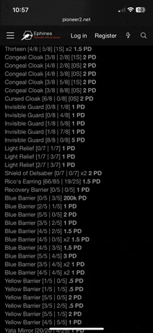 a phone screen shows a list of items including invisible guard