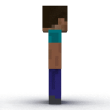 a 3d model of a minecraft character with a blue shirt and blue pants