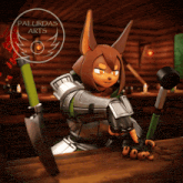 a 3d rendering of a cartoon character with the words palurdas arts on the bottom