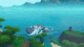 a small island in the middle of the ocean