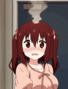 embarrassed anime girl
