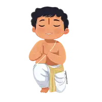 a cartoon of a boy with a red circle on his forehead