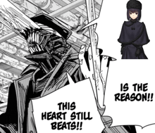 a black and white drawing of a man and a girl with the words this heart still beats