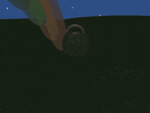 a black cauldron filled with gold coins with a handle