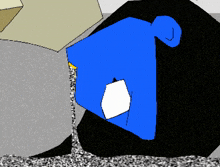 a cartoon of a blue bear with a white nose
