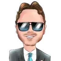 a cartoon drawing of a man wearing sunglasses