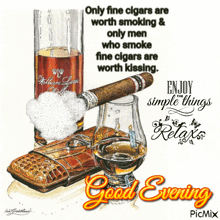 Good Evening Gif Cigars GIF - Good Evening Gif Cigars Relaxing GIFs