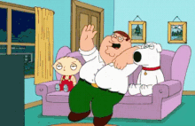 Peter On Molly GIF - Family Guy Tired Fall To Ground GIFs