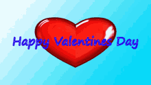 a red heart with the words happy valentines day written below it