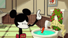 Mickey Mouse Flushed GIF - Mickey Mouse Flushed Bubbles GIFs