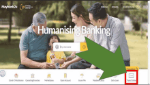 a screenshot of the maybank2u website showing a family on the homepage