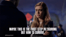 Maybe This Is The Step In Figuring Out How To Survive Melissa Roxburgh GIF - Maybe This Is The Step In Figuring Out How To Survive Melissa Roxburgh Michaela Stone GIFs