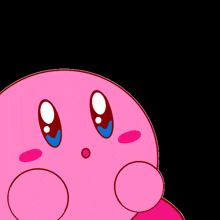 a pink cartoon character with a yellow star on a red circle