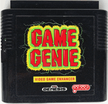 a game genie video game enhancer that is made by sega genesis