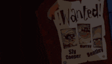 a wanted poster for sly cooper murray and bentley