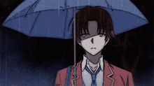 ayanokoji anime rain umbrella sad