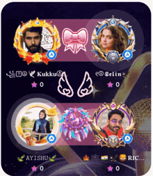 a group of people are playing a game with the name ayishu on the bottom right