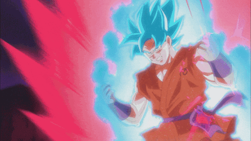 Super Saiyan Blue Kaio Ken Goku gif 