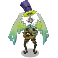 a cartoon drawing of a monster with a top hat