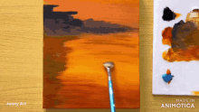 a painting of a sunset by joony art