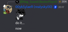 a screenshot of a discord conversation between king sound and realysky00