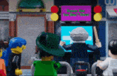 a lego scene with a sign that says " change like you need a change "