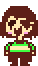 a pixel art of a person wearing a green shirt and brown hair .